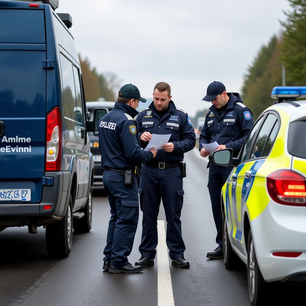 Verkehrskontrolle der Autobahnpolizei Langenselbold