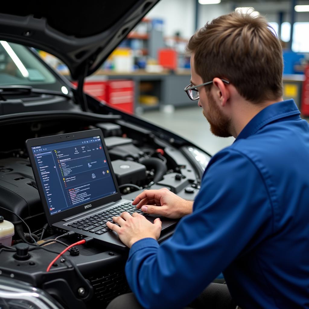 Autodiagnose mit Laptop