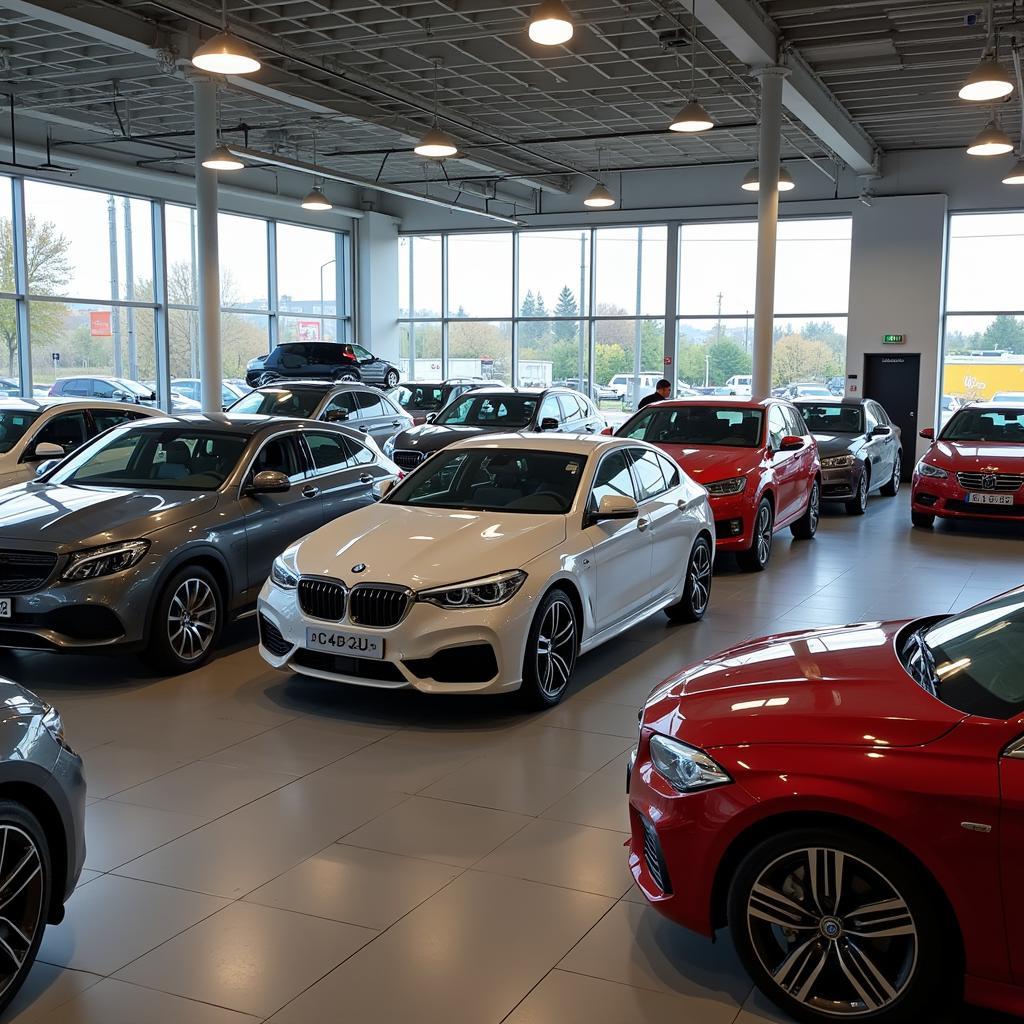 Große Auswahl an Autos in einer Autogalerie in Magdeburg