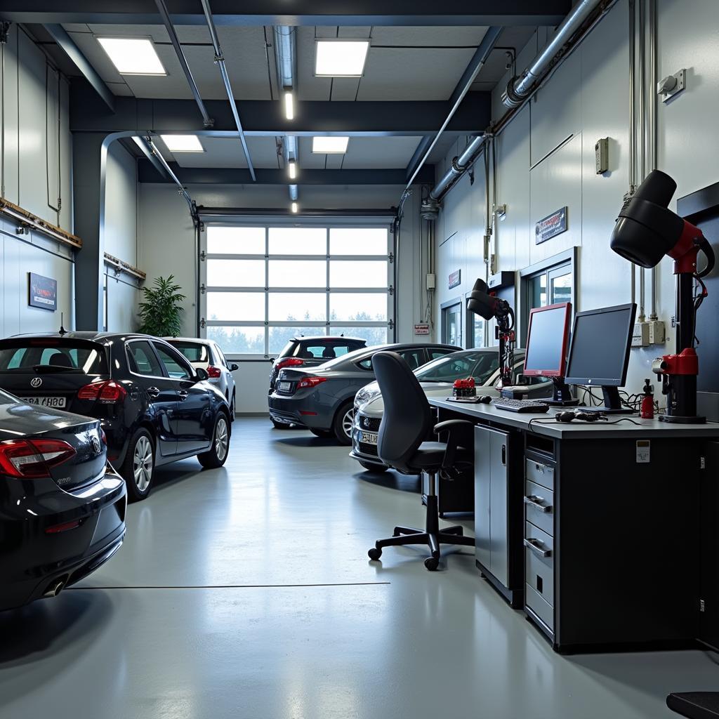 Moderne Werkstatt im Autohaus Weippert Holzgerlingen