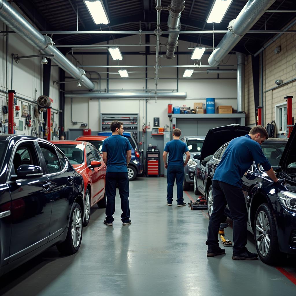 Autoreparatur in Halle: Kompetente Mechaniker in einer modernen Werkstatt