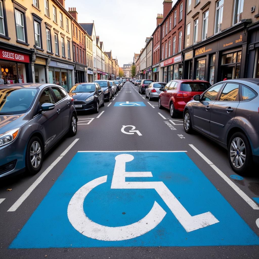 Behindertenparkplatz in der Innenstadt