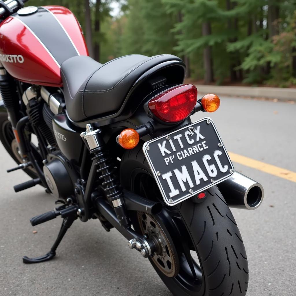 Beispiel kleines Kennzeichen an einem Motorrad