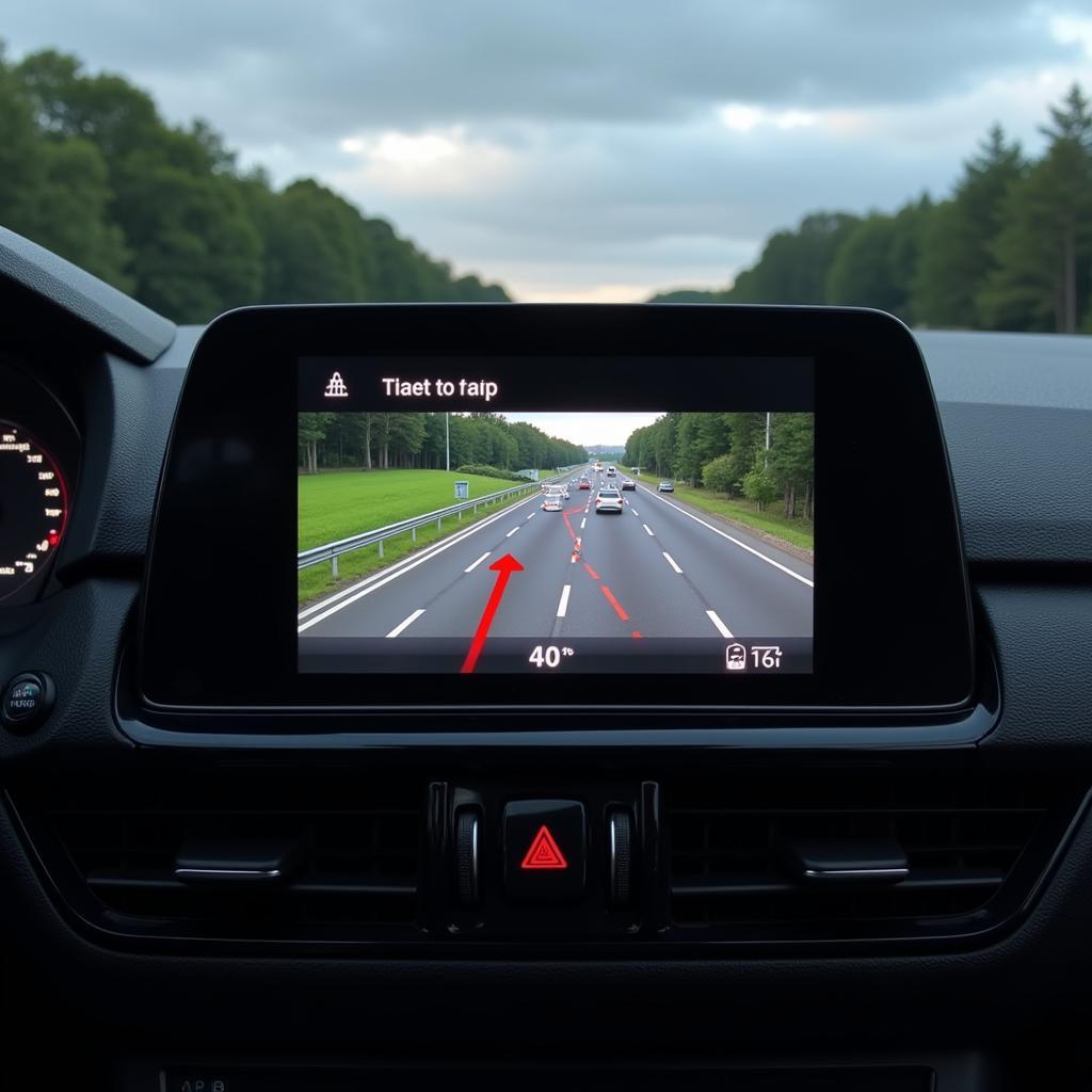 Navigationssystem zeigt Stau auf der Berliner Autobahn an.