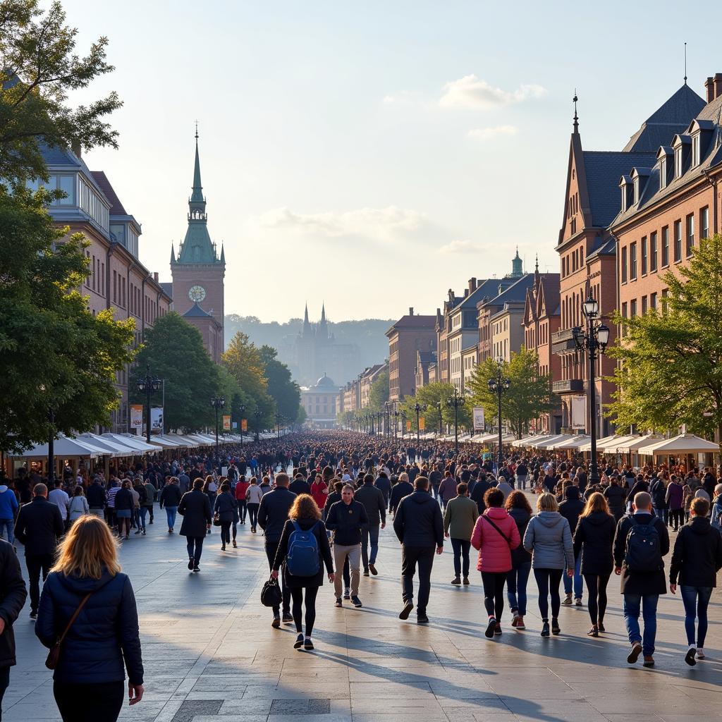 Fußgänger auf der Binnenalsterrunde