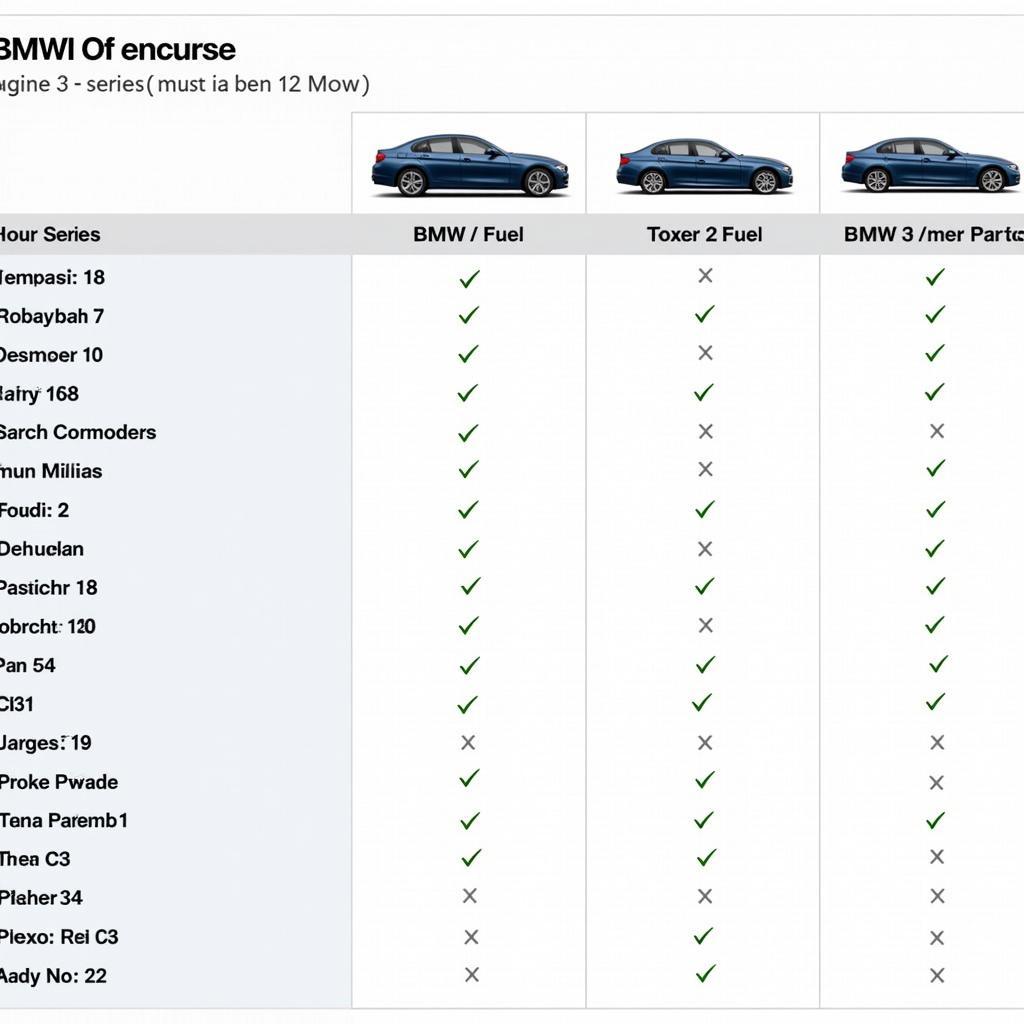 Vergleich verschiedener BMW 3er Modelle