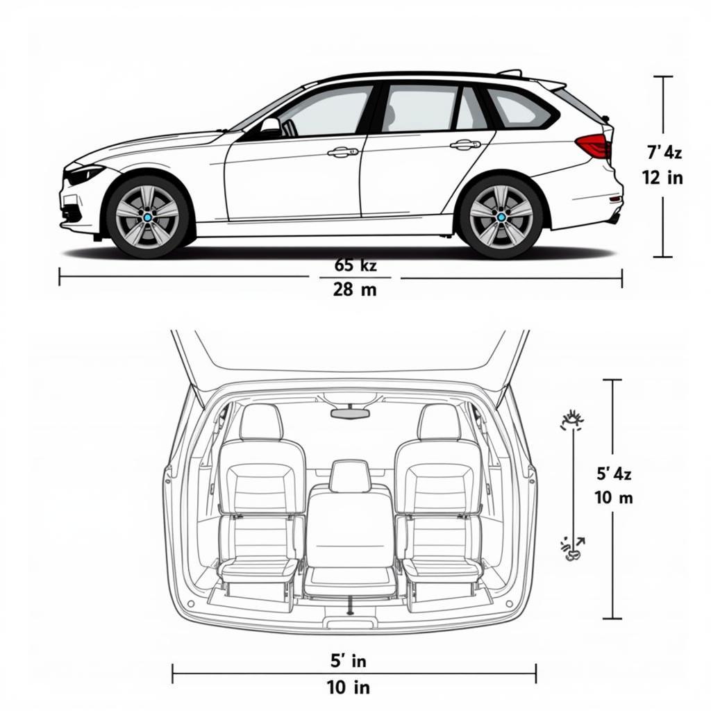 Abmessungen des Kofferraums eines BMW 3er Touring