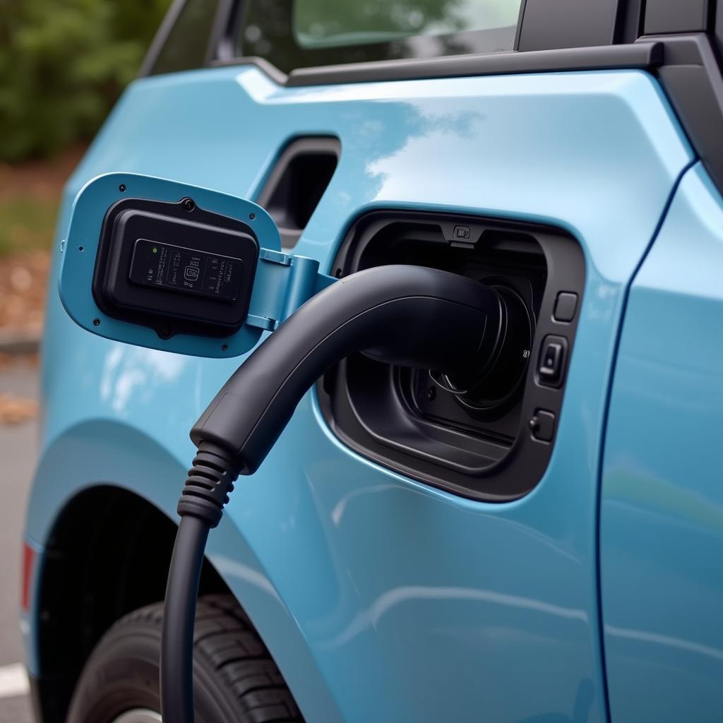 Ladeanschluss eines BMW i3 Elektroautos