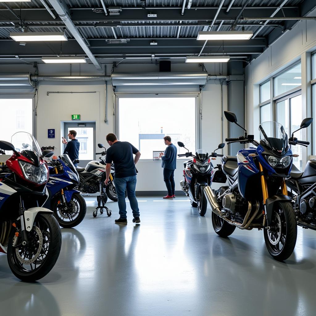 BMW Motorrad Werkstatt bei Müller Leipzig: Moderne Ausstattung und geschulte Techniker für alle BMW Modelle.