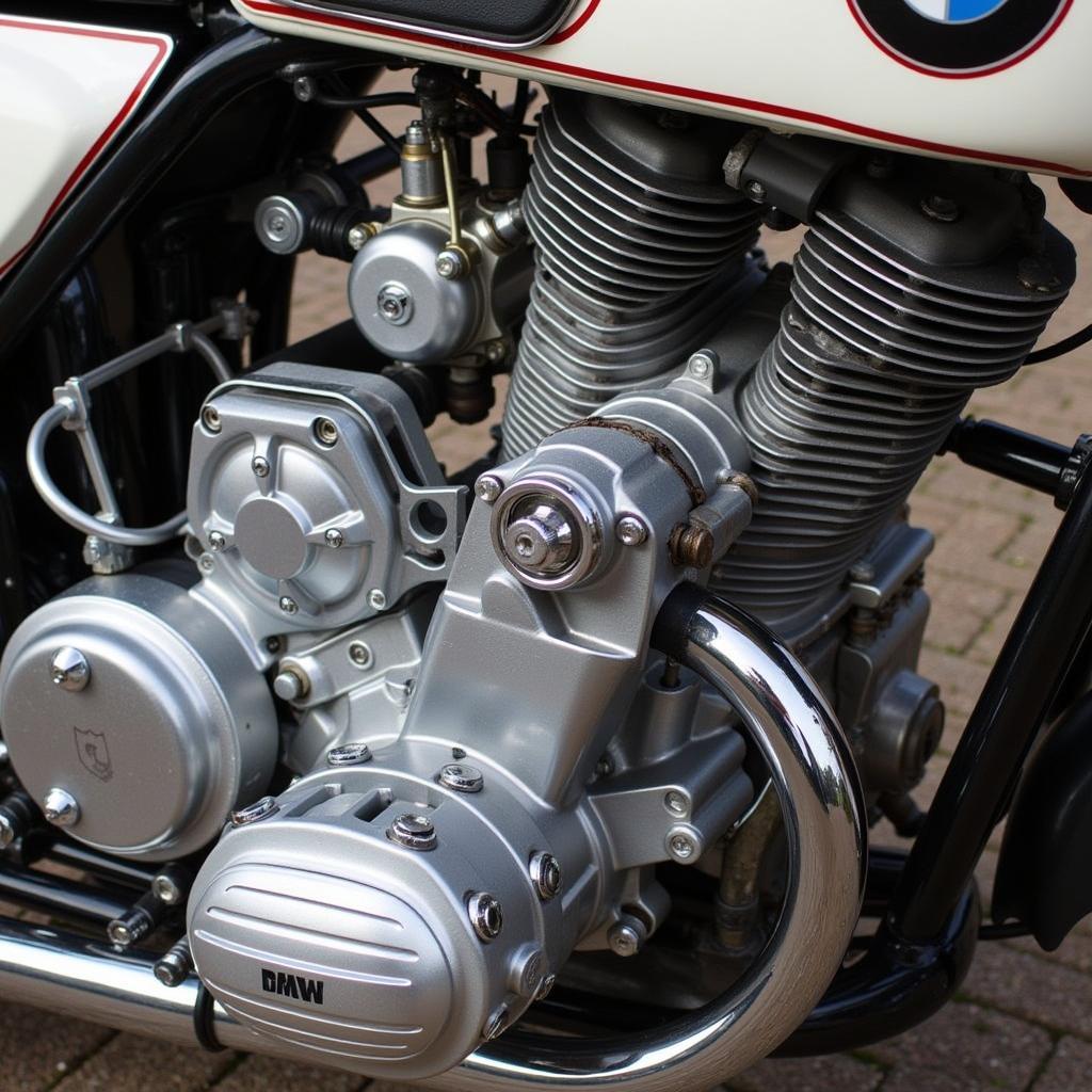 BMW R16 Motor Detail: Nahaufnahme des 750ccm Boxermoteur.