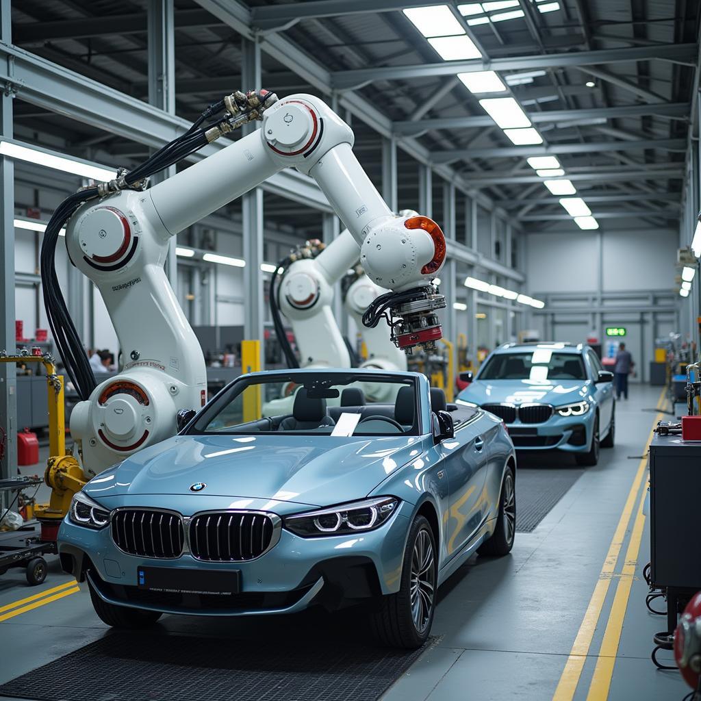 Roboter im Karosseriebau des BMW Werks München