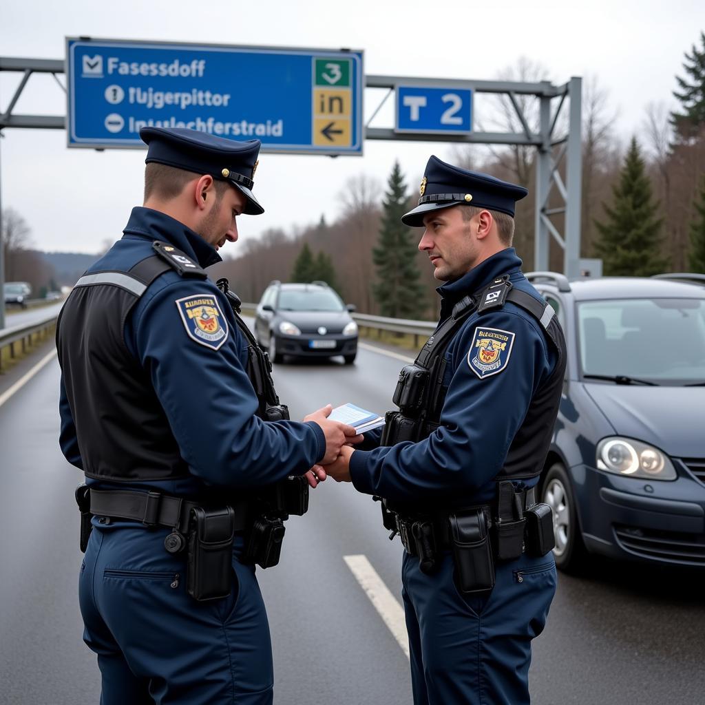 Grenzkontolle der Bundespolizei in Ludwigsdorf