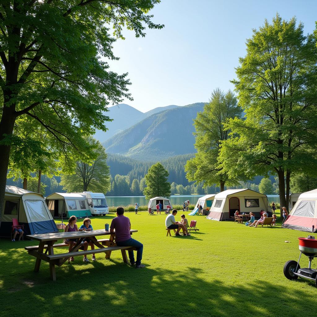 Idyllische Lage des Campingplatz Göken mit Blick auf die Natur