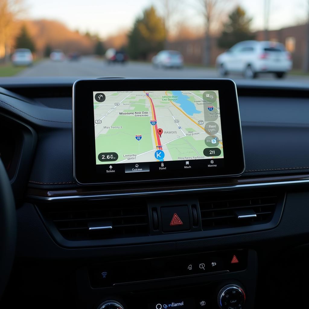 CarPlay Navigation im Auto wird angezeigt