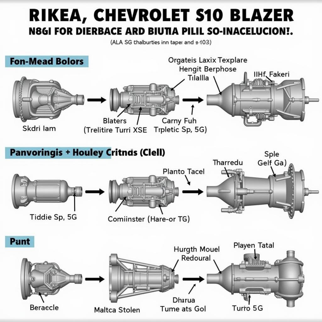 Motor und Getriebe des Chevrolet S10 Blazer