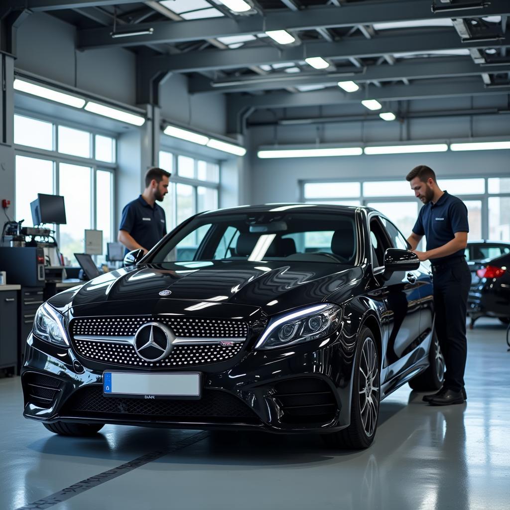 Daimler Aftersale Service in einer modernen Werkstatt