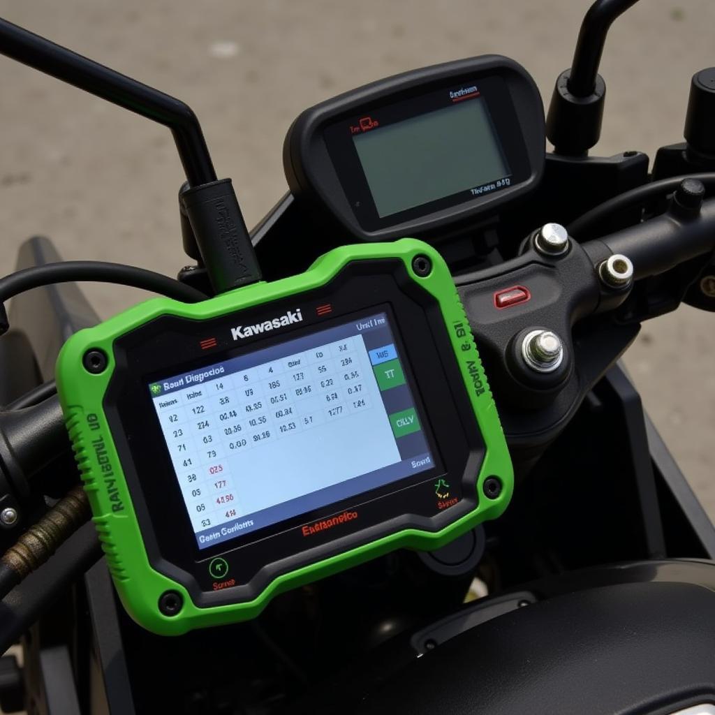 Diagnosegerät für Kawasaki 6er im Einsatz