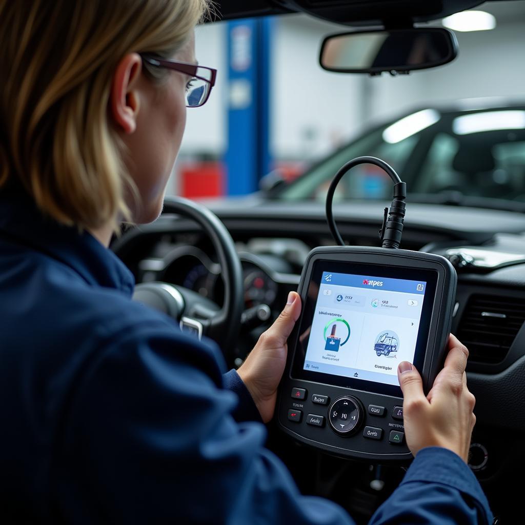 Diagnosegerät im Einsatz in Nippes zur Fehlersuche