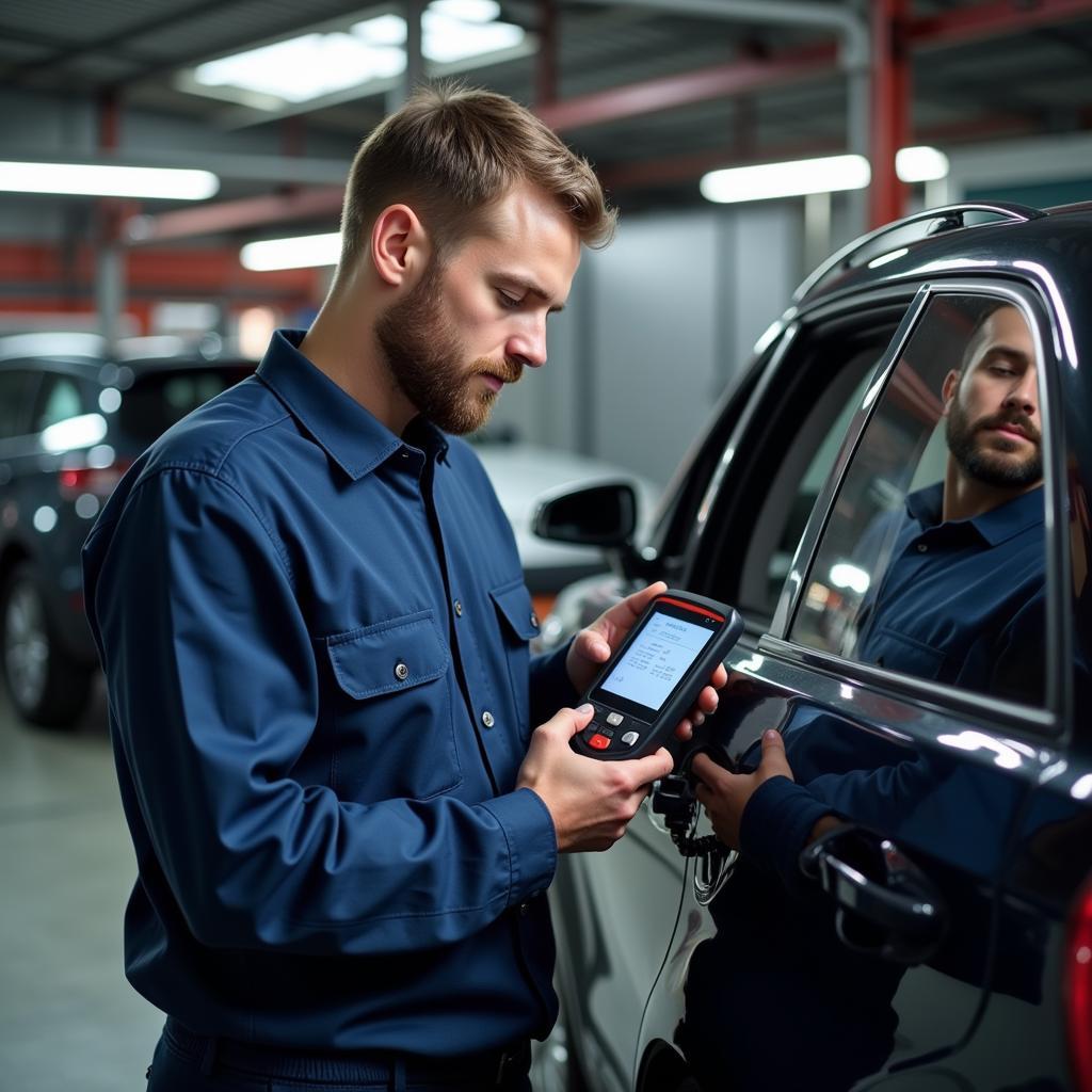 Moderne Diagnosegeräte in einer Autowerkstatt in Hillenberg Bergisch Gladbach