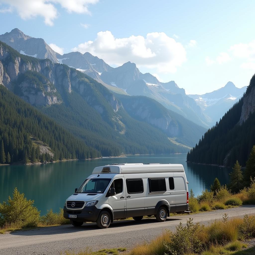 Ein Dreamer Living Van in einer malerischen Landschaft