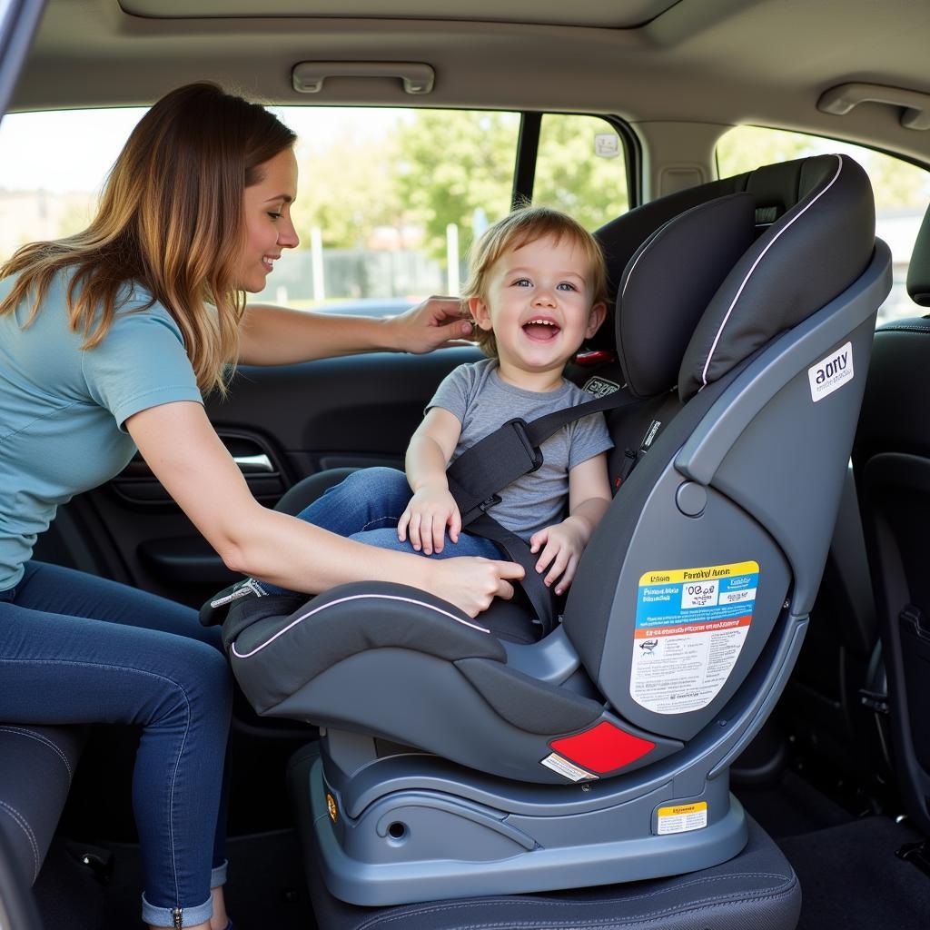 Einfaches Ein- und Aussteigen mit einem drehbaren Kindersitz