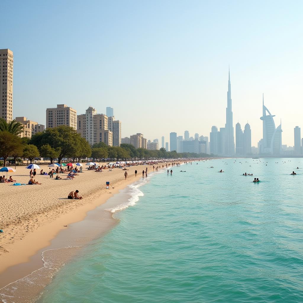 Strand in Dubai im Herbst