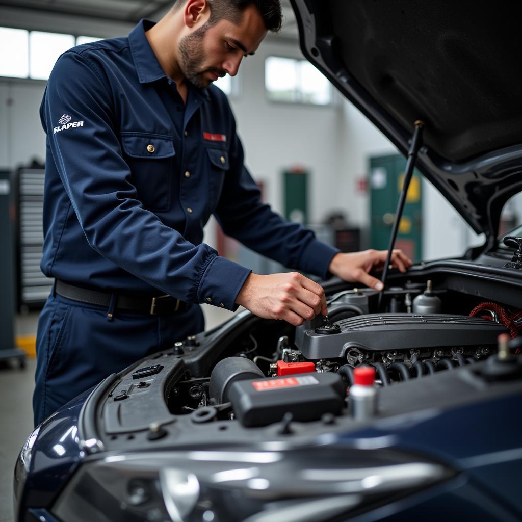 Erfahrener Mechaniker bei der Arbeit bei Leier Automobile GmbH