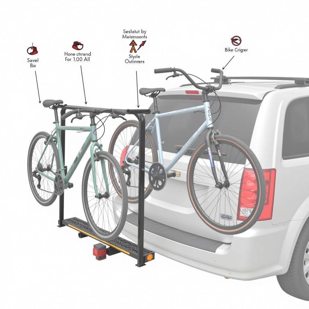 Sicherung der Fahrräder auf einem Anhängerkupplungs-Fahrradträger