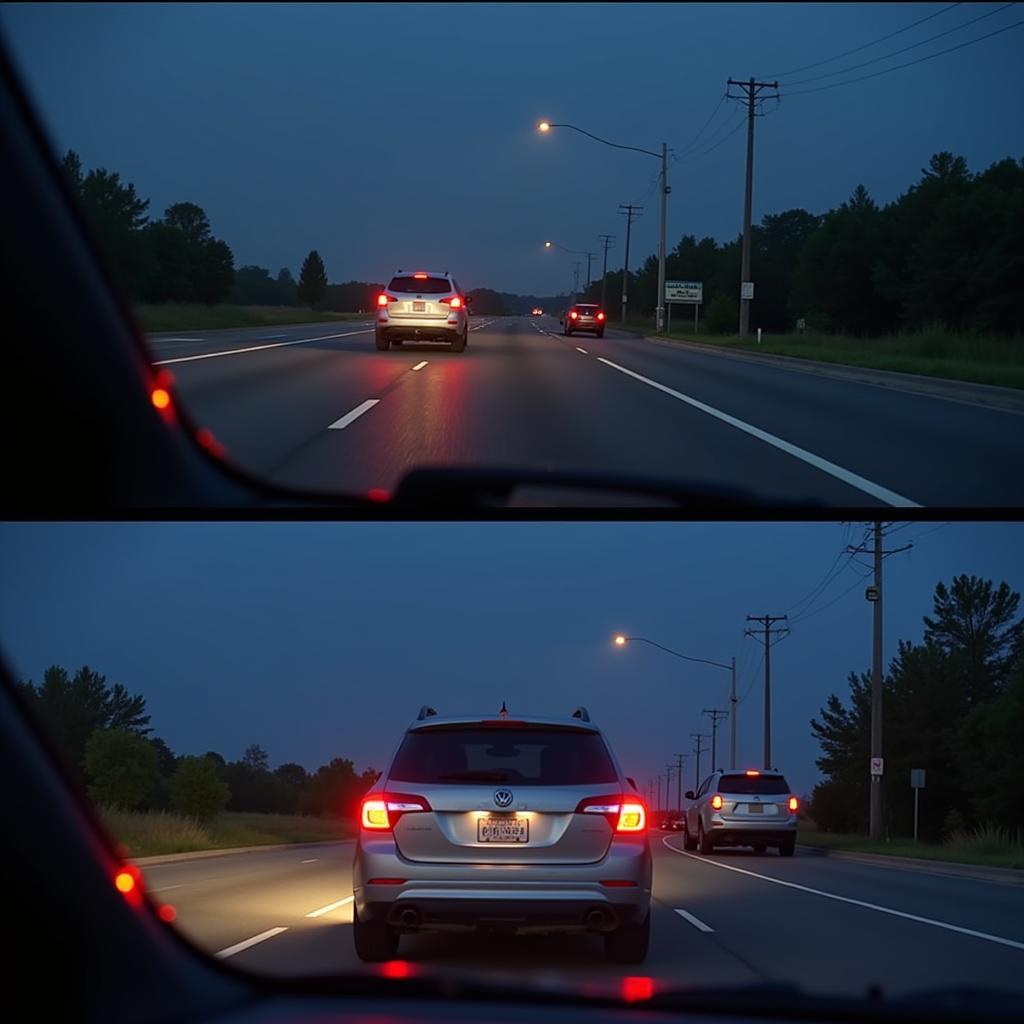 Fehlerhafte Anwendung von Licht Auto Zeichen