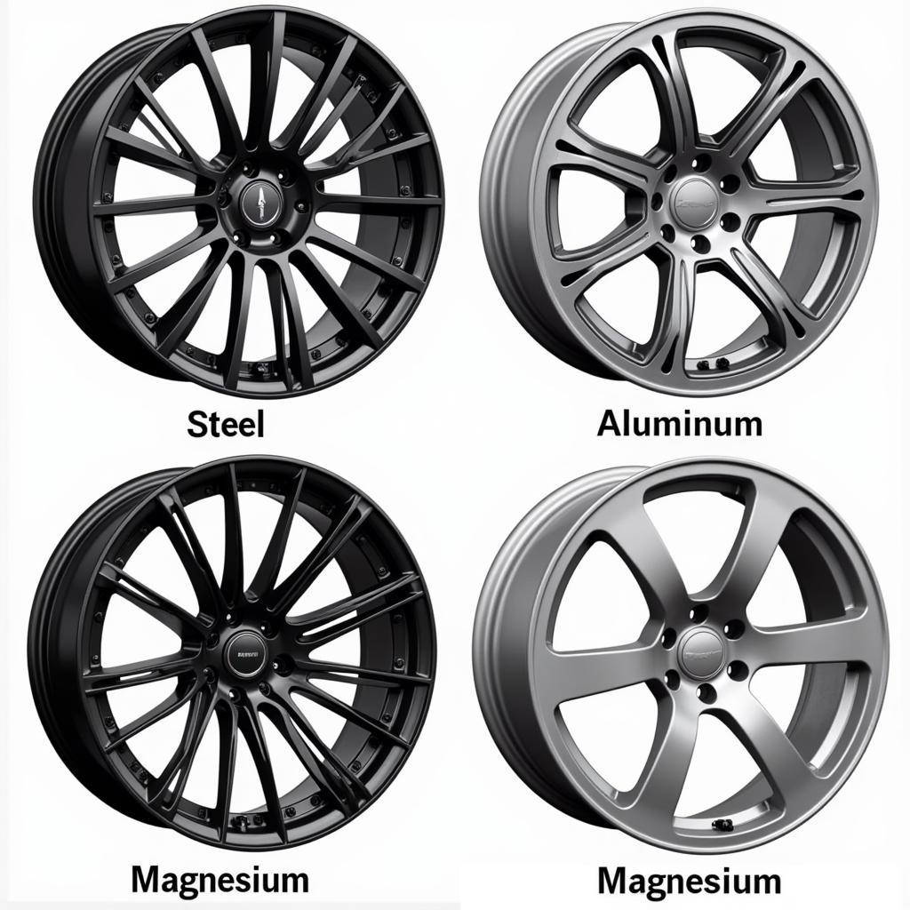 Verschiedene Felgenmaterialien und Designs für Autos