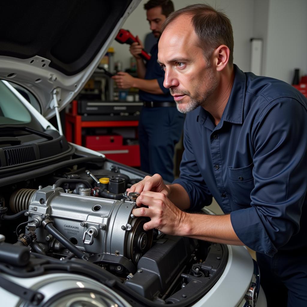 Reparatur des Automatikgetriebes im Fiat 500