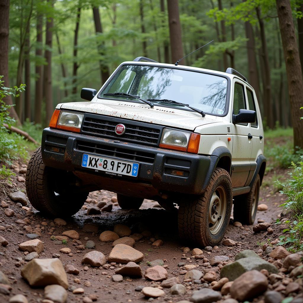 Fiat Panda 4x4 Offroad meistert Schlamm und Geröll