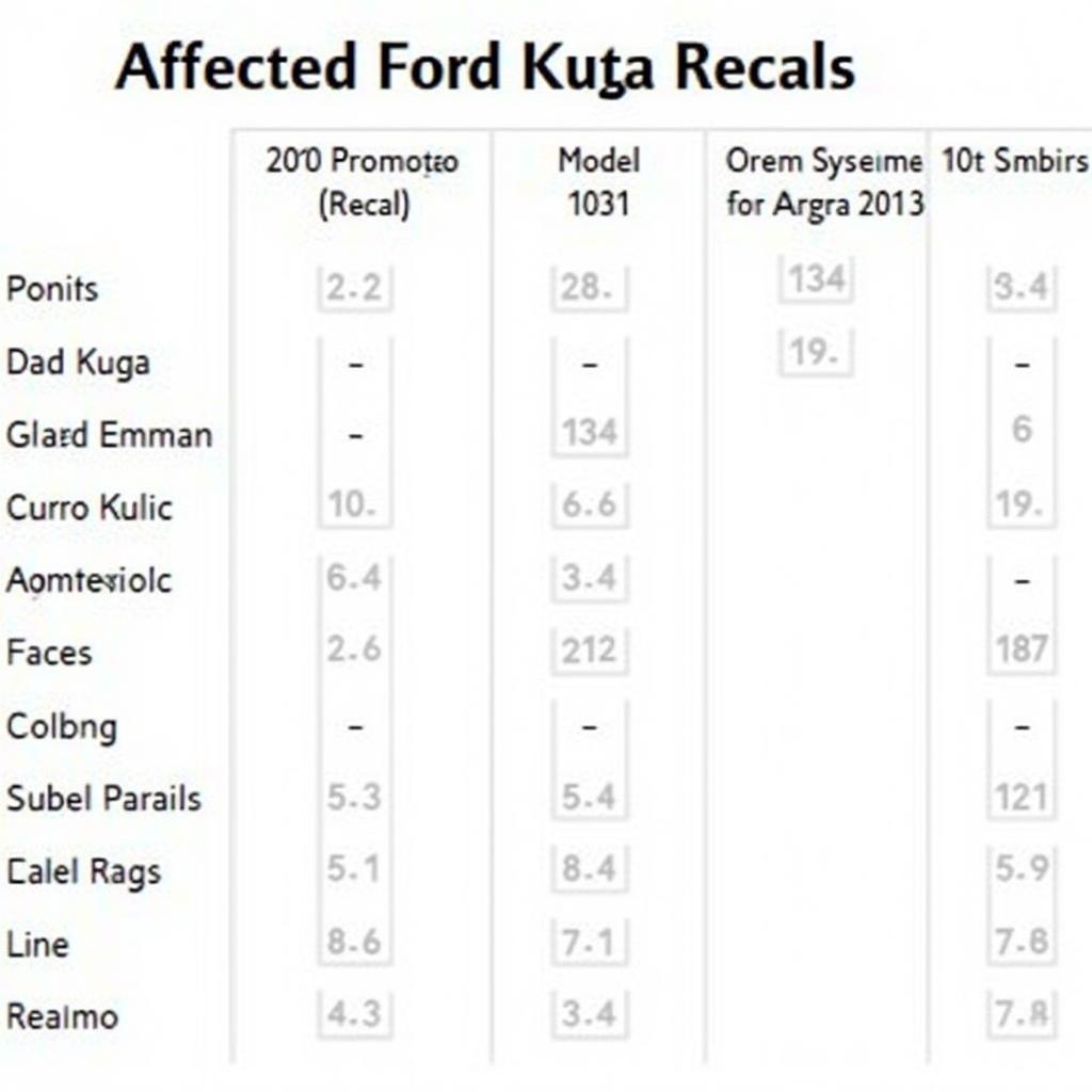 Betroffene Ford Kuga Modelle im Rückruf