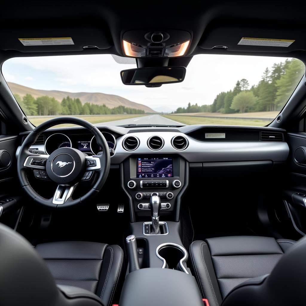 Modernes und sportliches Interieur des Ford Mustang 2024 in Deutschland