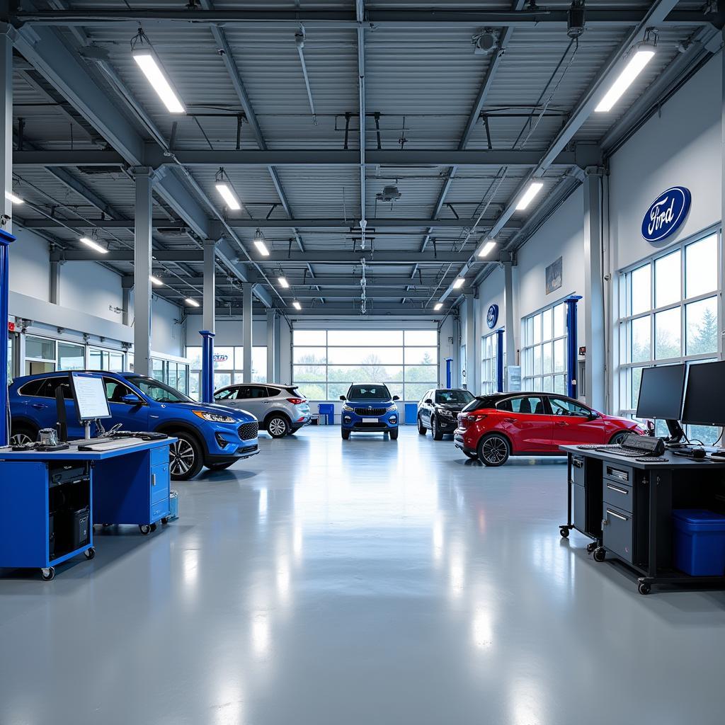 Moderne Ausstattung einer Ford Werkstatt in Iserlohn