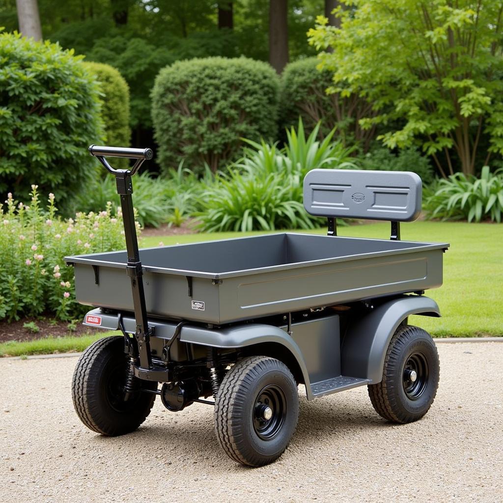 Gartenwagen mit Sitz und Ablage