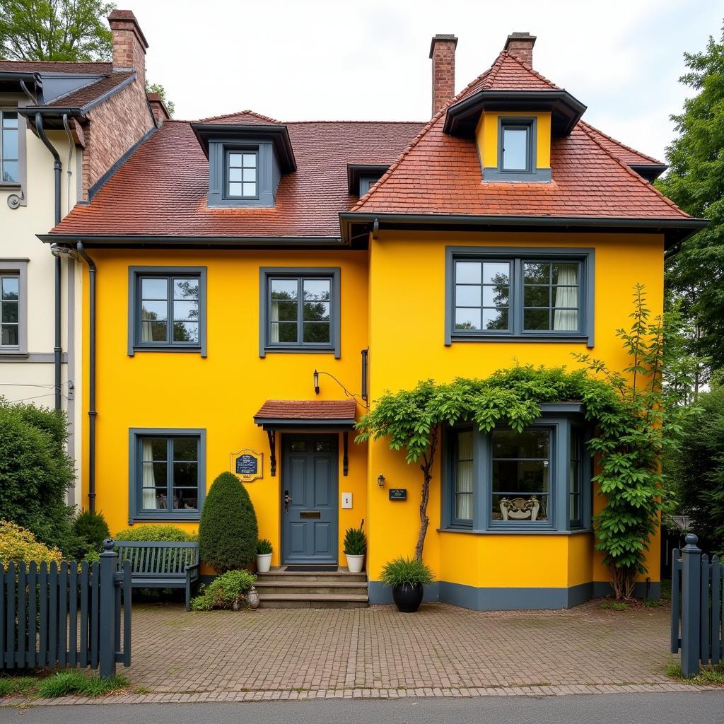 Fassade des gelben Hauses in Laichingen