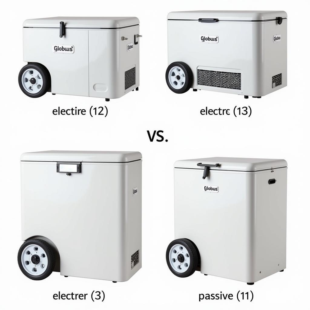 Verschiedene Globus Kühlbox Varianten im Vergleich.
