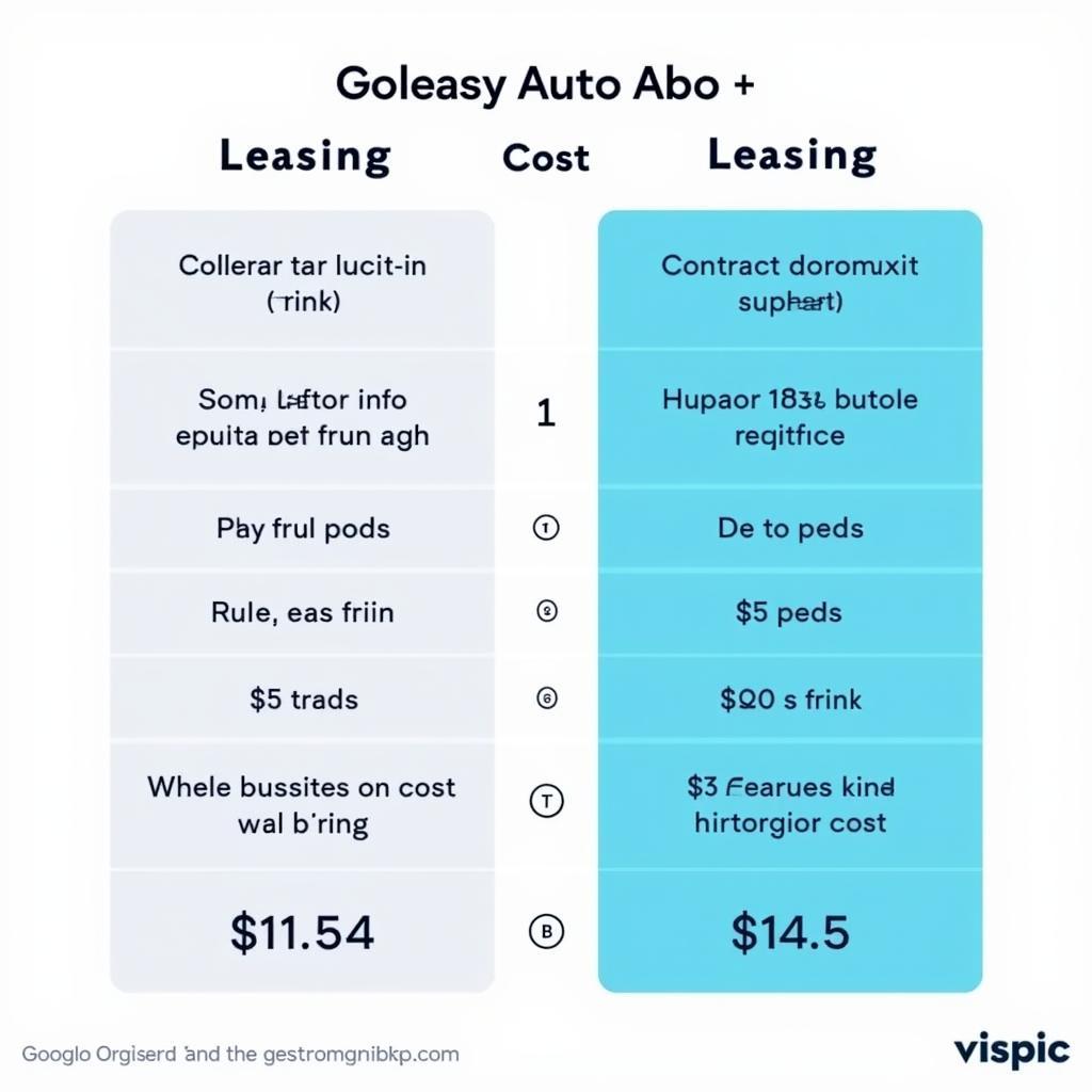 Goleasy Auto Abo vs. Leasing: Eine Tabelle vergleicht die beiden Modelle hinsichtlich Kosten, Flexibilität und Vertragslaufzeit.