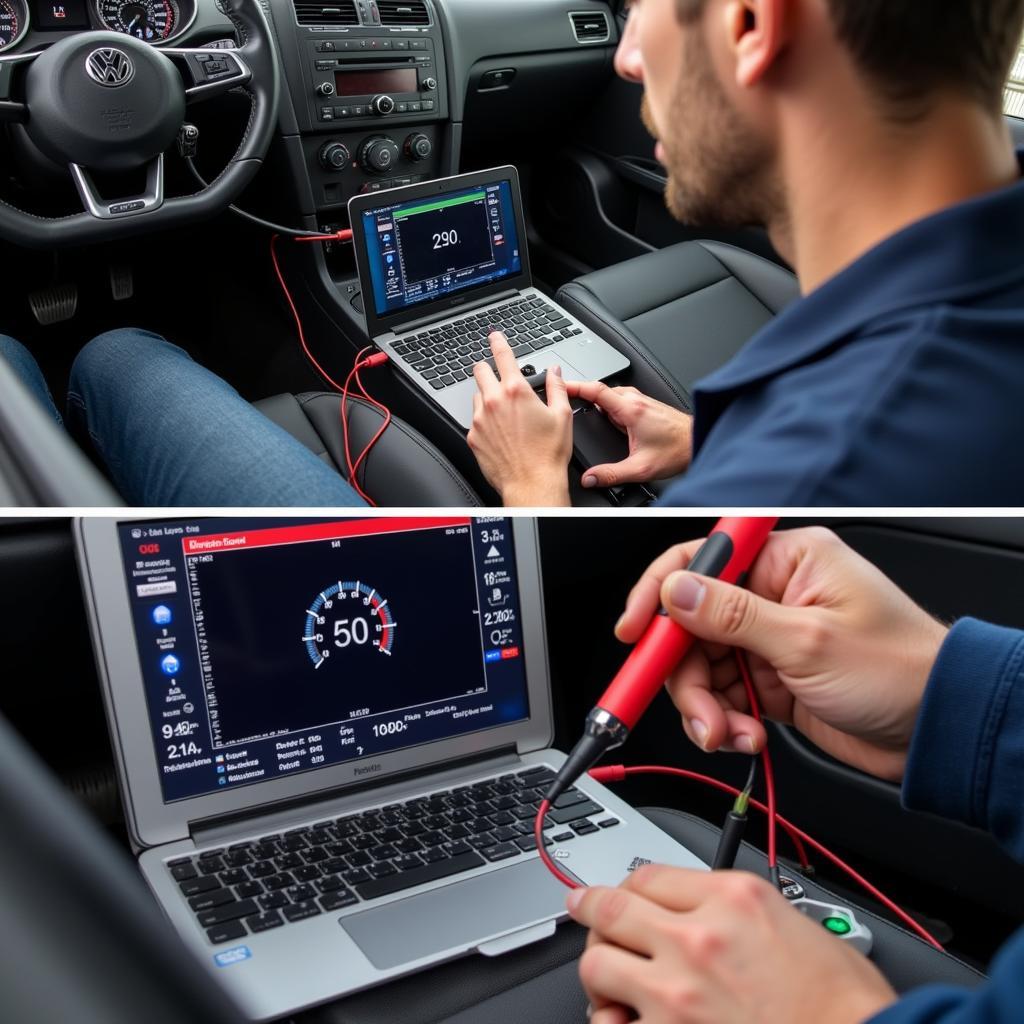 Diagnose des Golf 4 Tachogebers mit Diagnosegerät und Multimeter