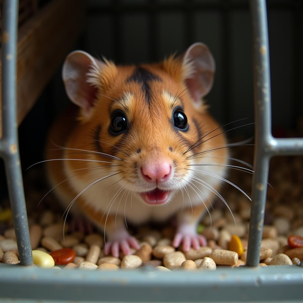 Angstzustände beim Hamster erkennen: Zitternder Körper, lautes Quieken und Verstecken sind Anzeichen für Stress beim Hamster.