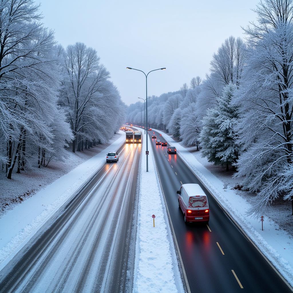 Auswirkungen des Wetters auf den Verkehr in Fulda