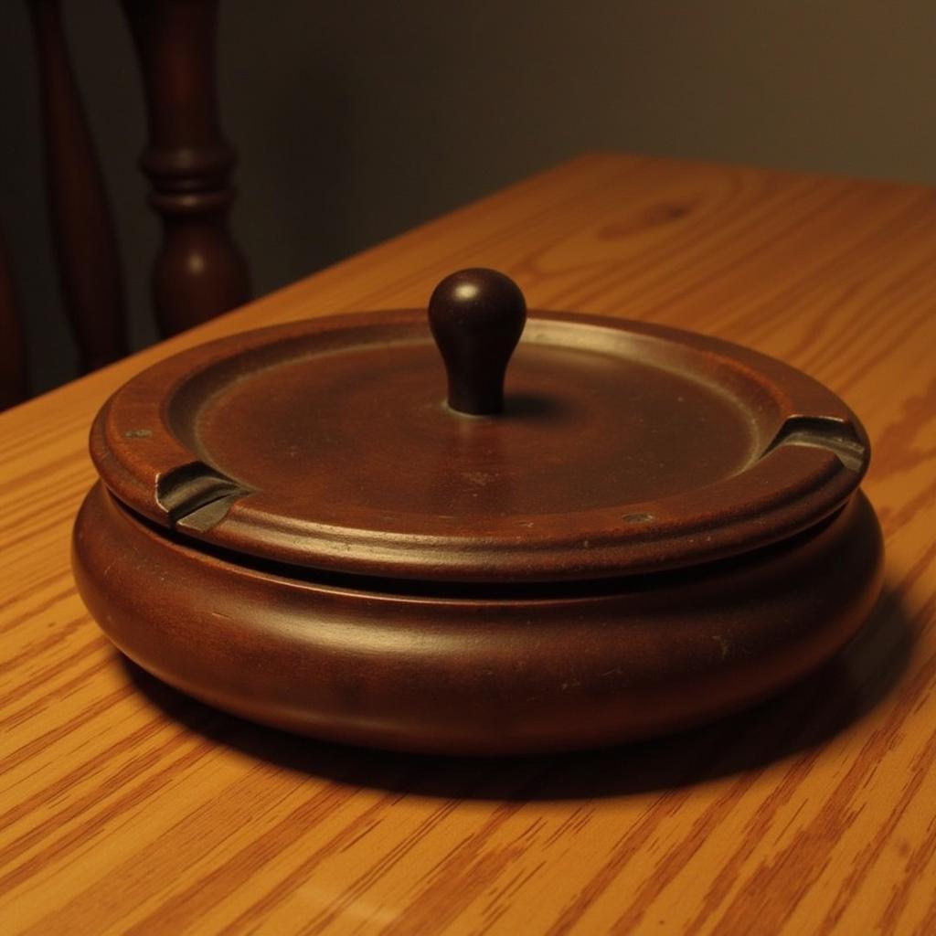 Holz Aschenbecher mit Deckel