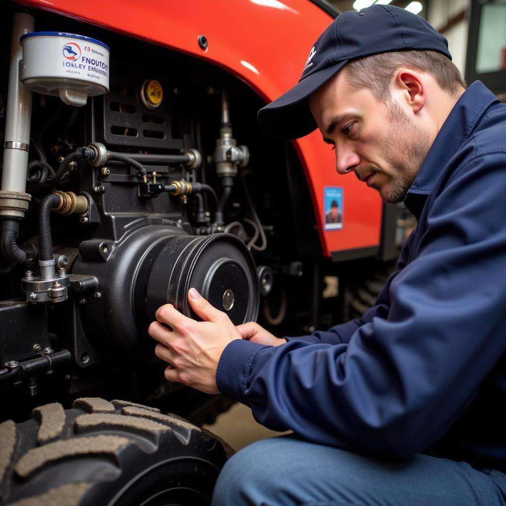 Motorcheck beim Iseki Kleintraktor