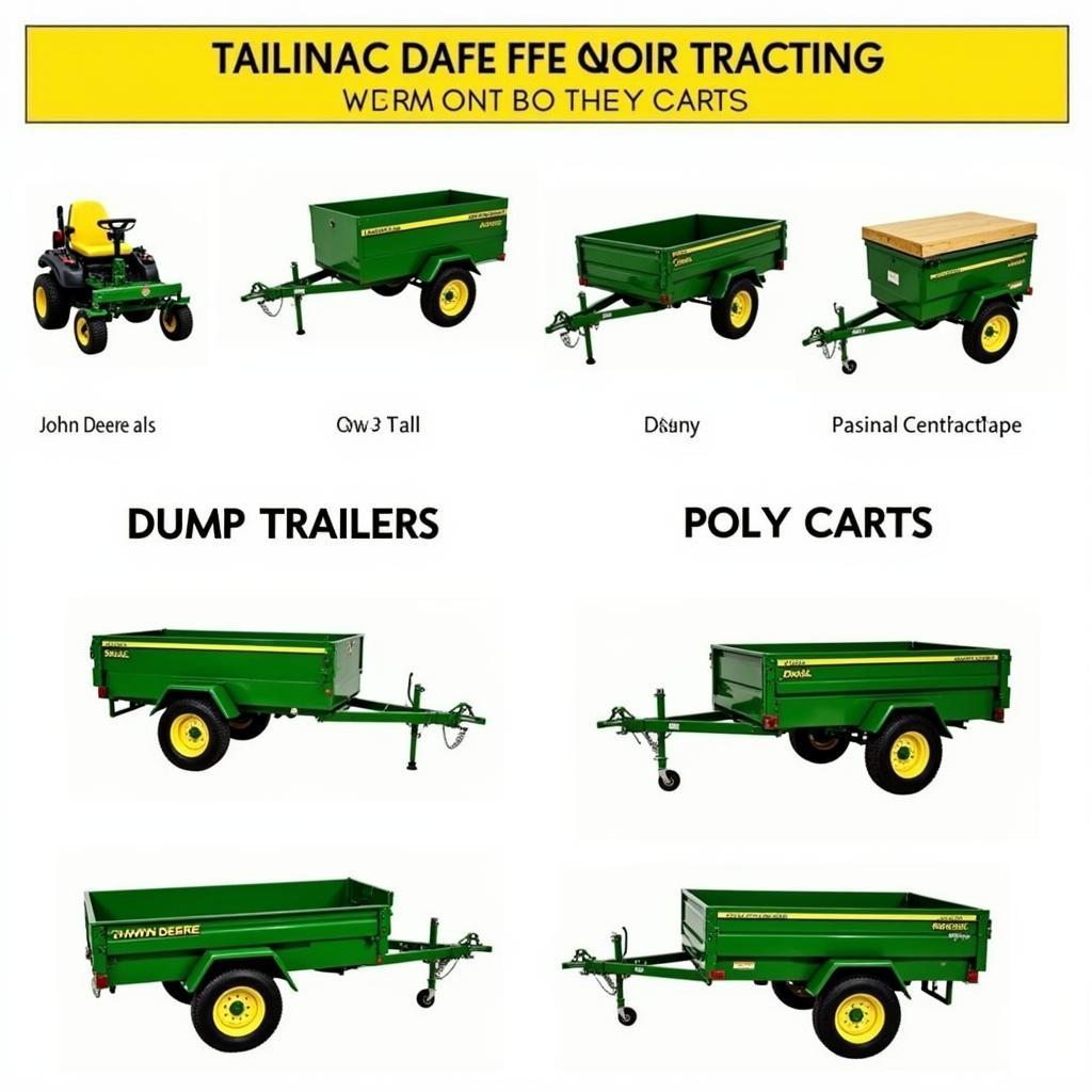 Verschiedene John Deere Anhänger für Rasentraktoren