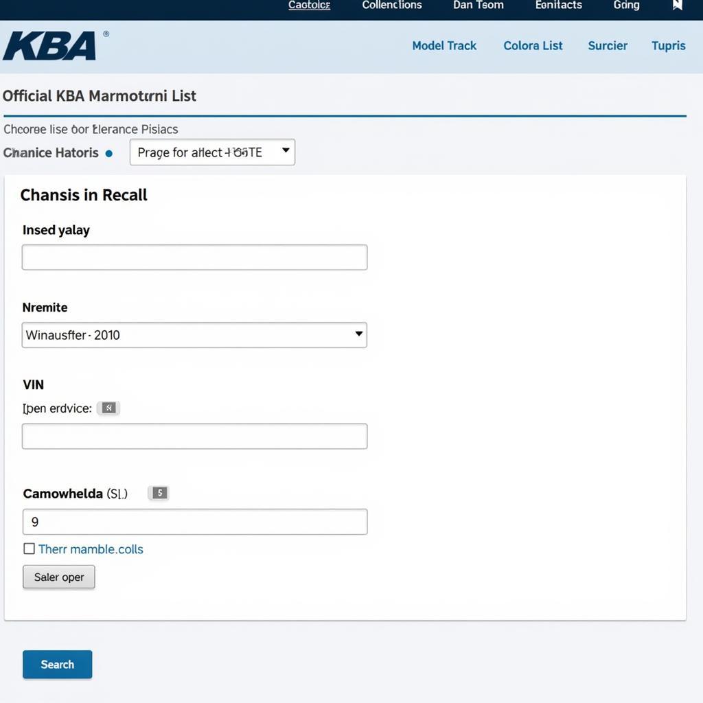 KBA Rückruf Liste Website Screenshot