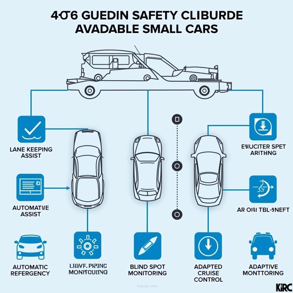 Moderne Sicherheitsassistenzsysteme in Kleinwagen:  Spurhalteassistent, Notbremsassistent, und mehr.