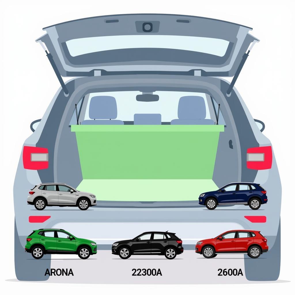Vergleich des Kofferraumvolumens des Seat Arona mit anderen SUVs