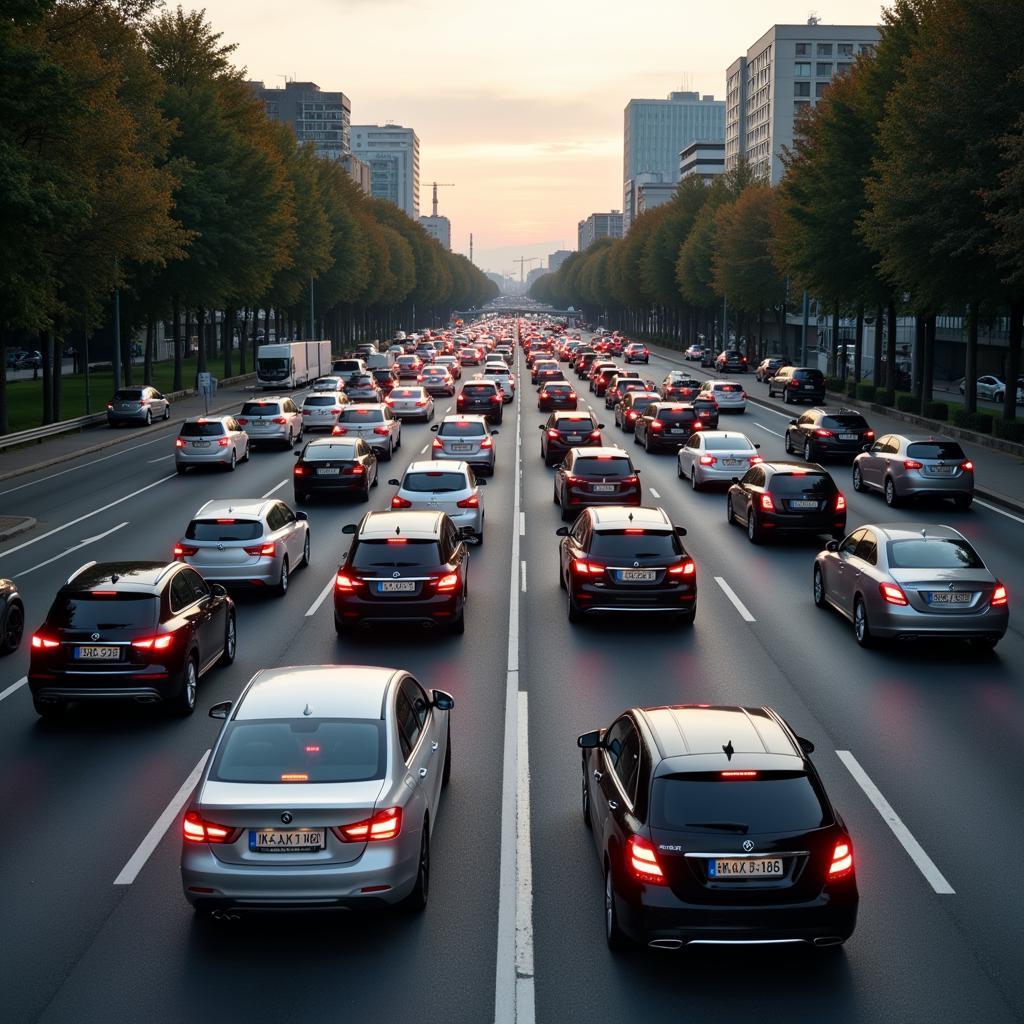 Stau in Berlin bei Kurzstreckenfahrten