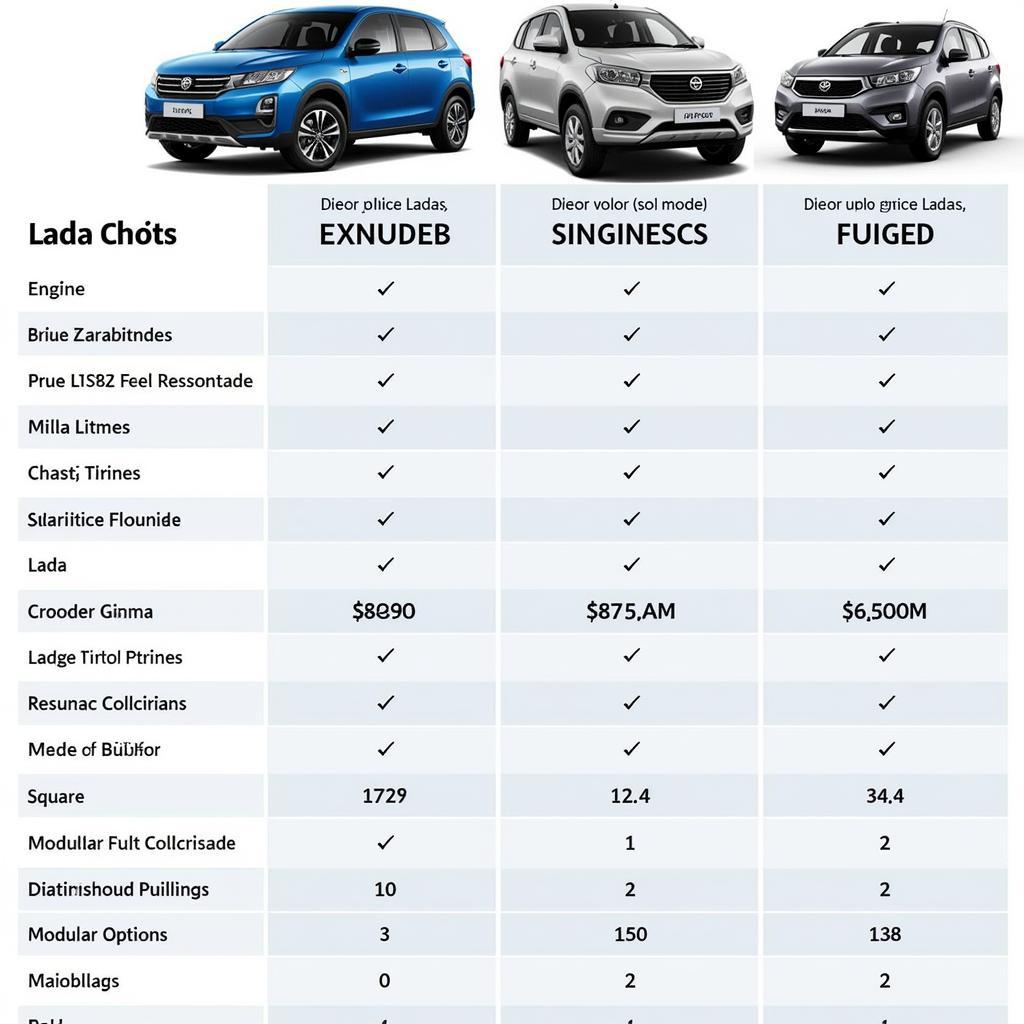 Vergleich verschiedener Lada Modelle